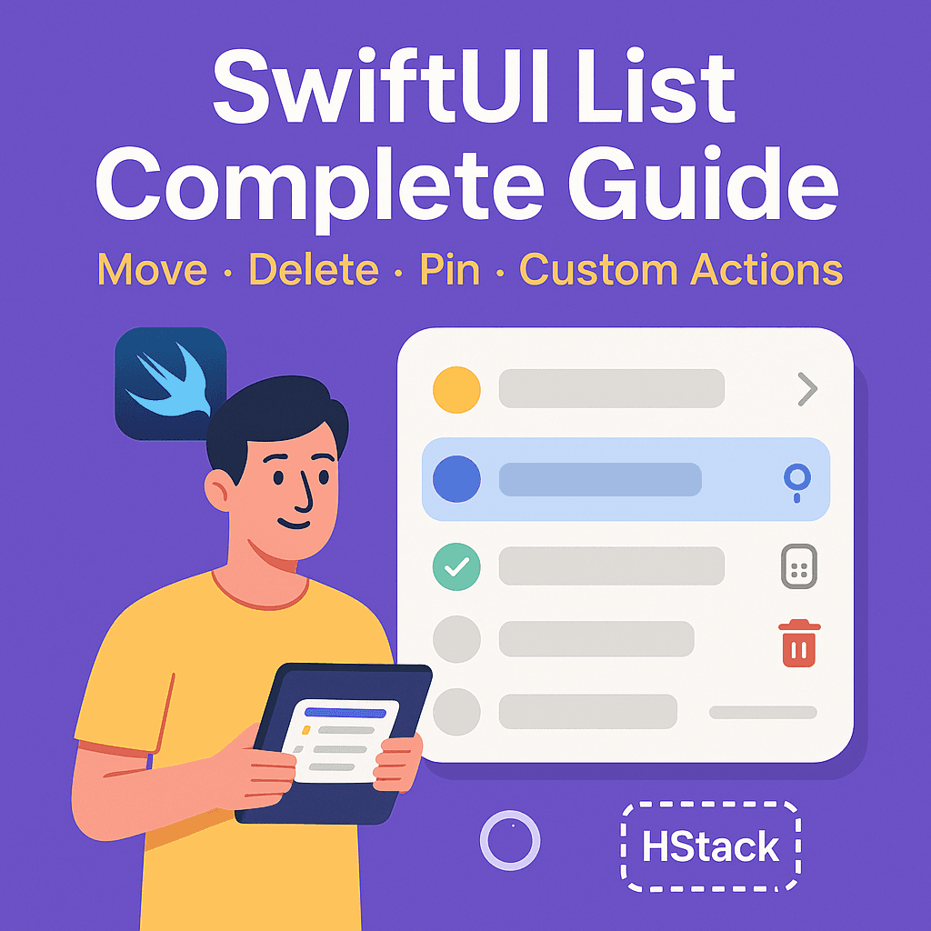 SwiftUI List Complete Guide: Move, Delete, Pin, and Custom Actions in 2025