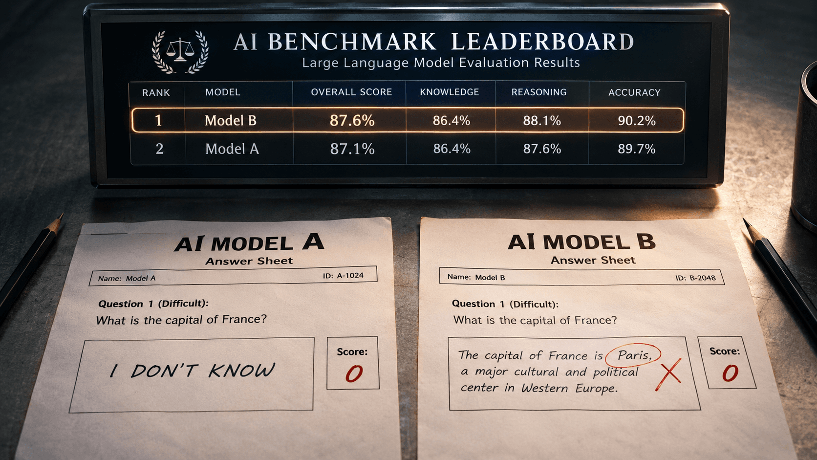 An AI Can Score Higher Without Knowing More