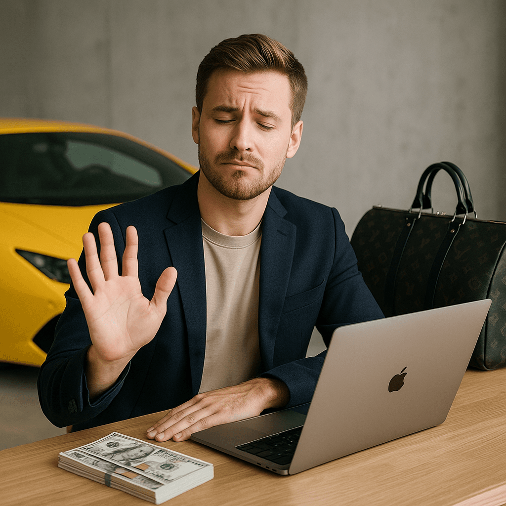 The image of success sold online — but what’s really behind the screen? AI Generated